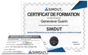 SIMDUT Double Certificate – 600X SIMDUT Certificates